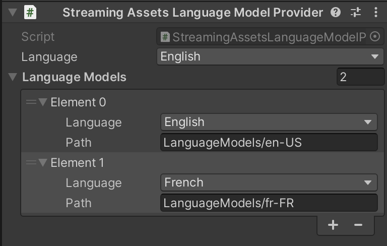 Streaming Assets Language Model provider